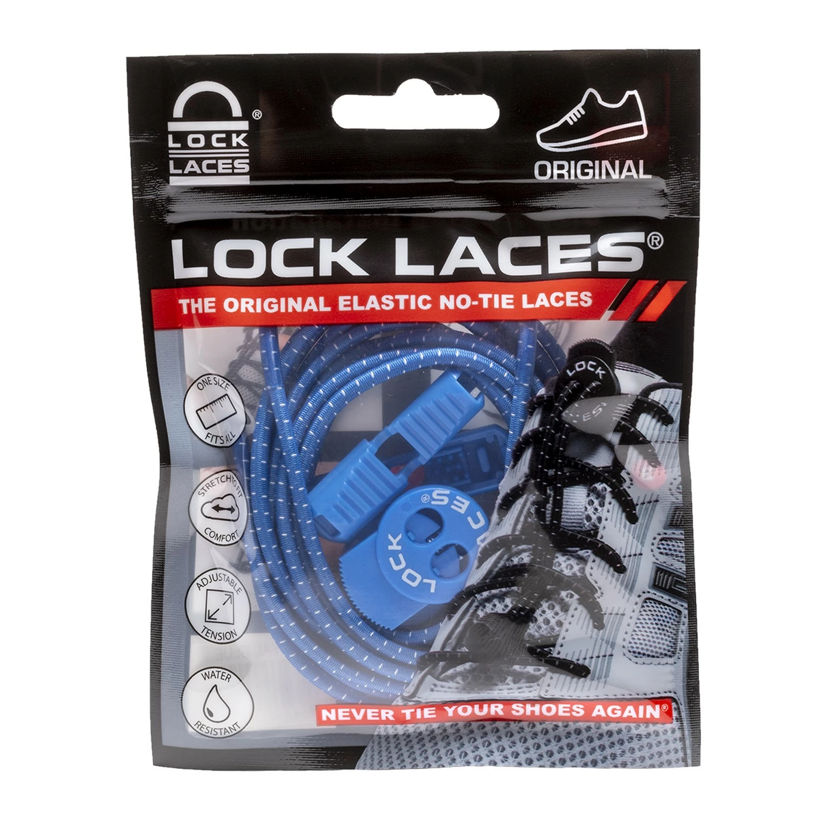 Lock Laces, Royal Blue No Tie Shoelaces 3 Lock Laces, Royal Blue No Tie Shoelaces