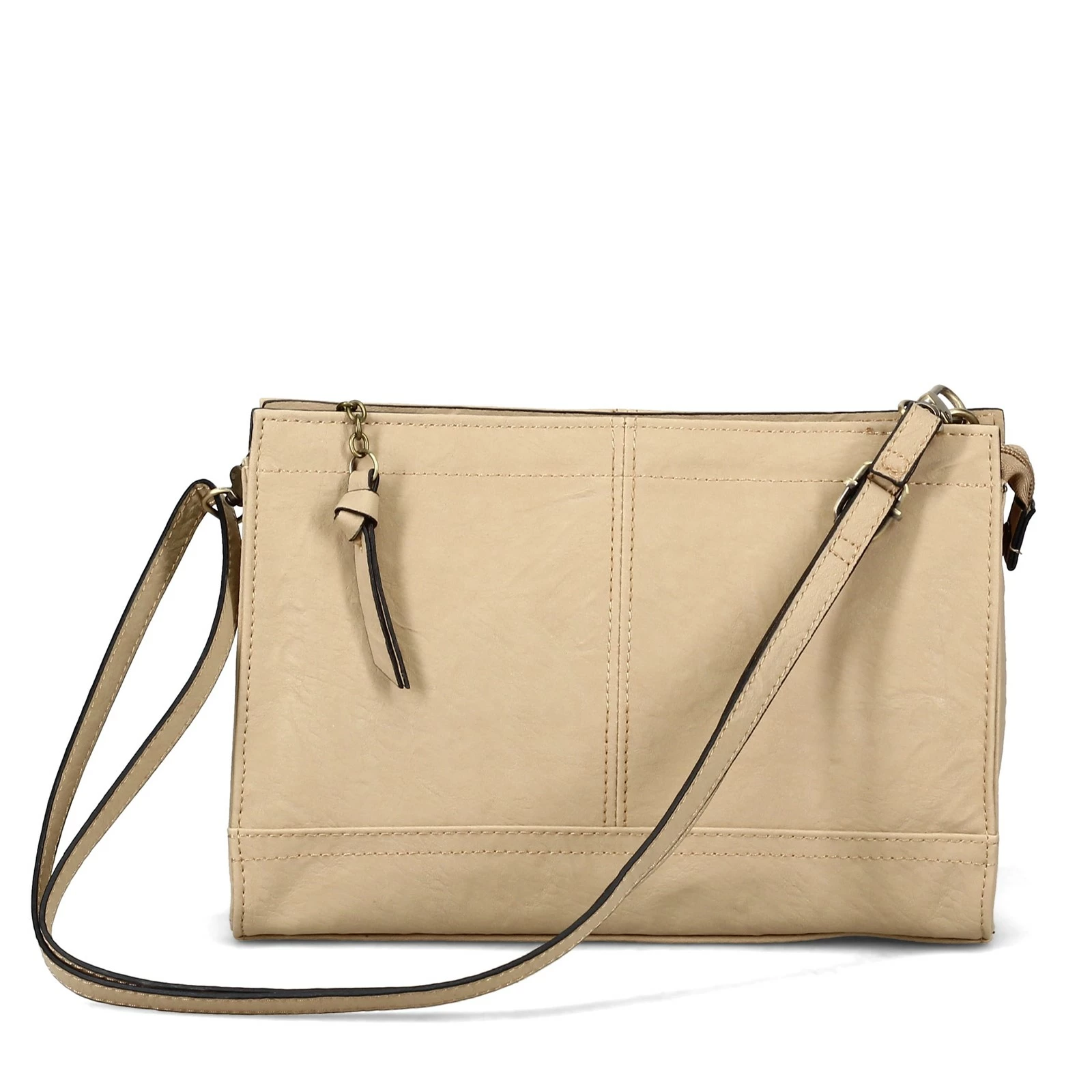 Women's Bueno Of California, Veg Tan Top-Zip Crossbody 3 Women's Bueno Of California, Veg Tan Top-Zip Crossbody