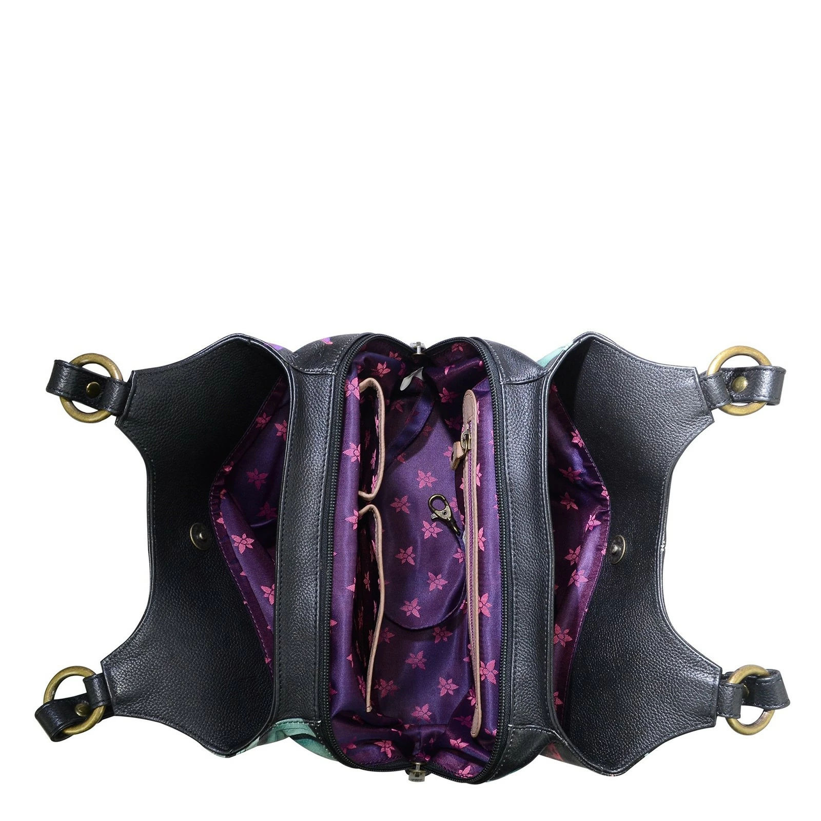 Women's Anuschka, Triple Compartment Satchel 6 Women's Anuschka, Triple Compartment Satchel - Image 4